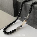 گردنبند سنگ و طلای مردانه Y819