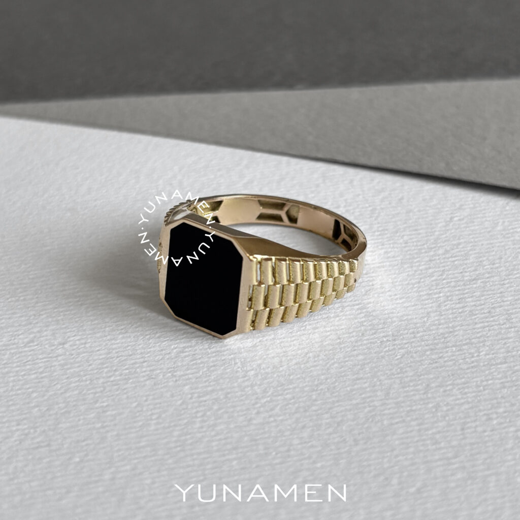 yunamen-gold-ring-Y477-1 انگشتر طلای مردانه یونامن Y477