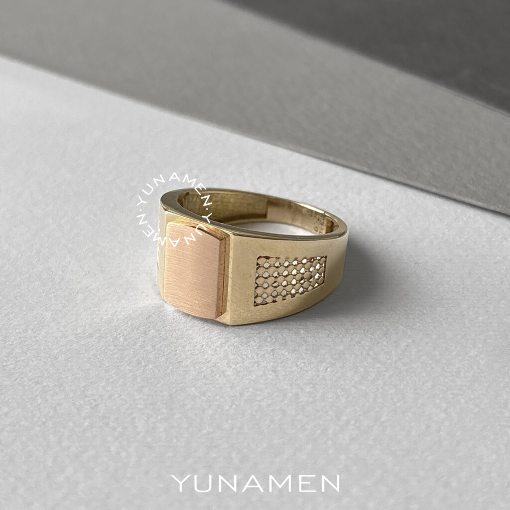 yunamen-gold-ring-Y481-1 انگشتر طلای مردانه یونامن Y481