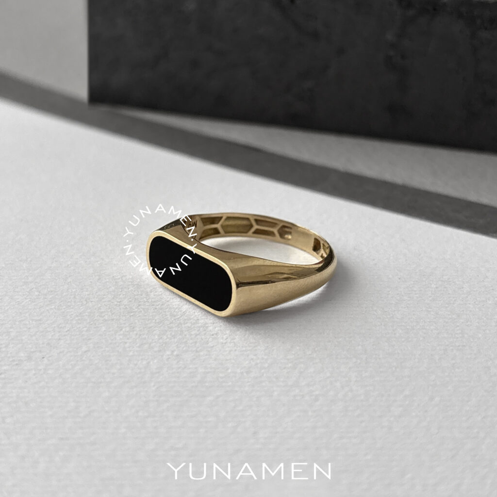 yunamen-gold-ring-Y483-1 انگشتر طلای مردانه یونامن Y483