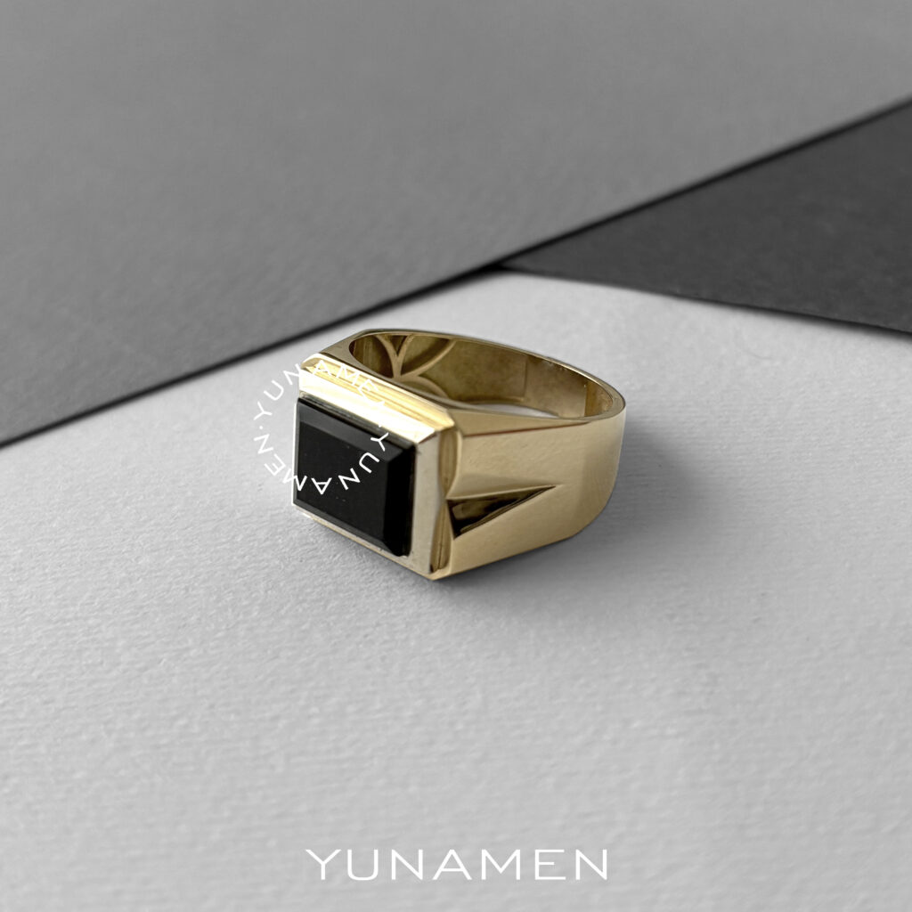 yunamen-gold-ring-Y487-1 انگشتر طلای مردانه یونامن Y487